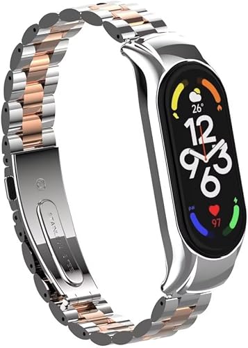 Miniatura 10 de T-BLUER Compatible con Xiaomi Mi Band 7 bandas, correa de repuesto de metal de acero inoxidable, accesorios para pulsera inteligente Xiaomi Mi Band 7
