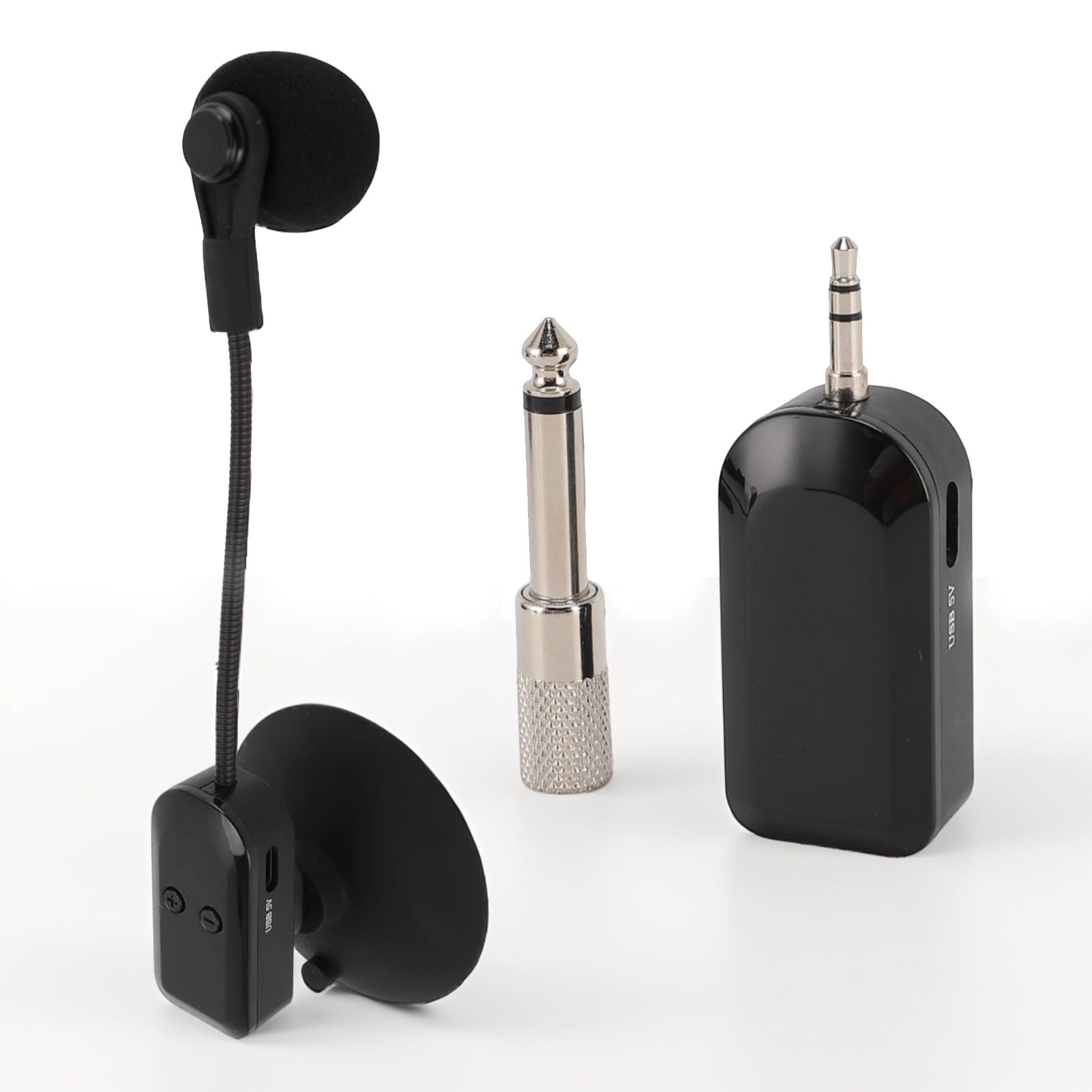 Microfono Wireless per Strumenti 2.4G Pickup per Sassofono Chitarra Violino Fisarmonica - Sistema Microfonico con Clip Flessibile e Rotazione 360° - Resistente alle Interferenze co