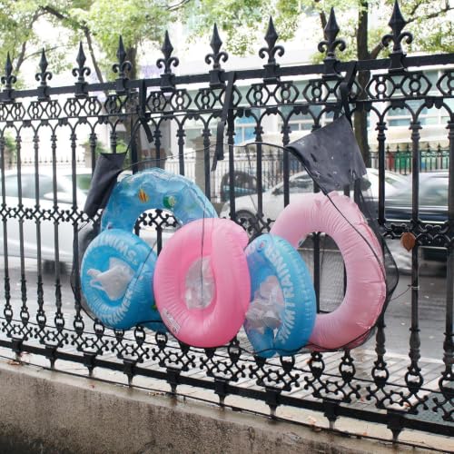 Organizador de flotadores de piscina grande y bolsa de almacenamiento para juguetes de exterior 7