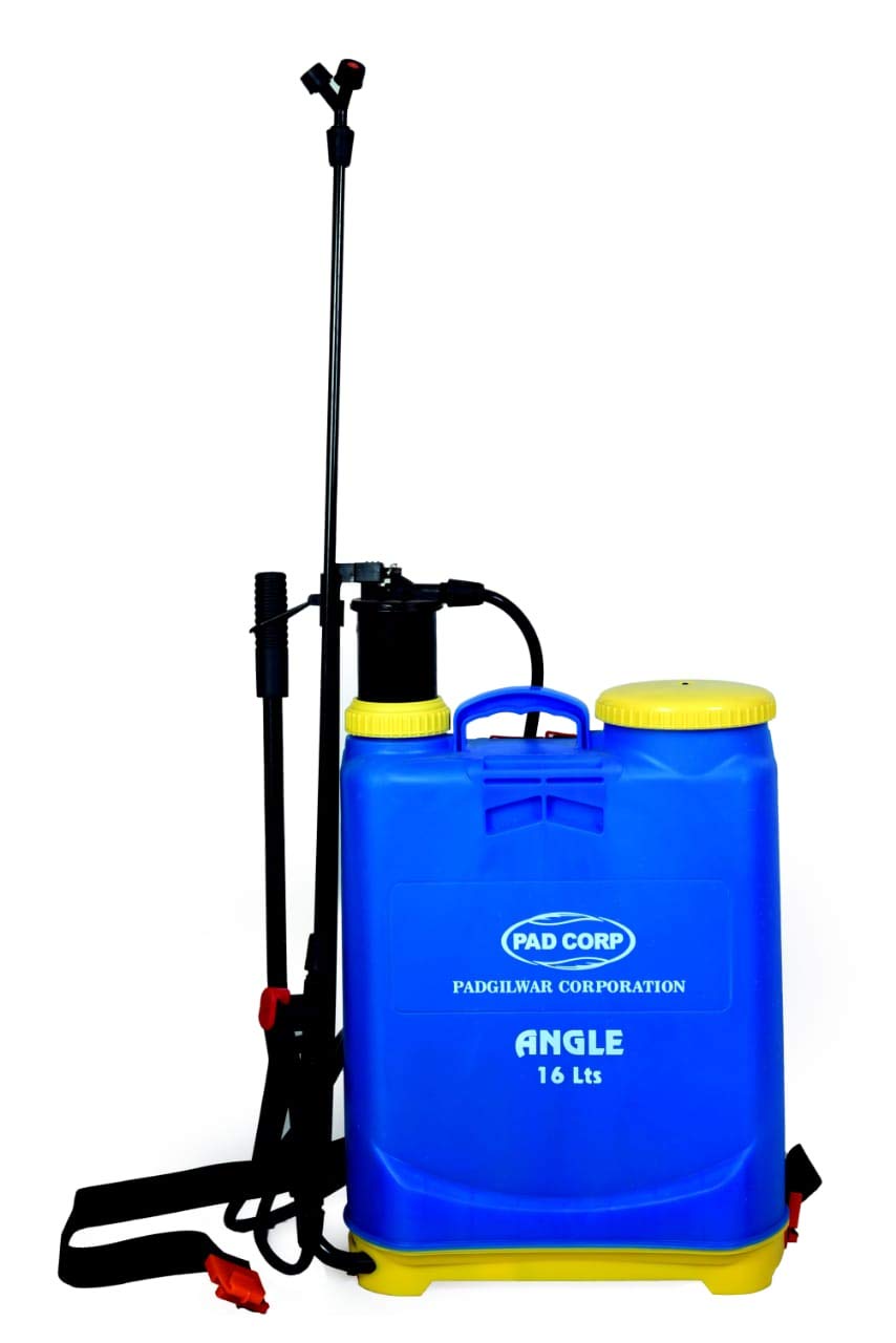 PAD Corp Angel Kanpsack Manual Operated Sprayer 16 Litre Tank Capacity, Light Weight, Easy to Handle, 4 Set of Nozzles (Color: Blue & Yellow)