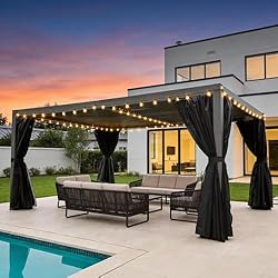 Domi 12x16FT Louvered Pergola Aluminum Structure Outdoor Pergola with Adjustable