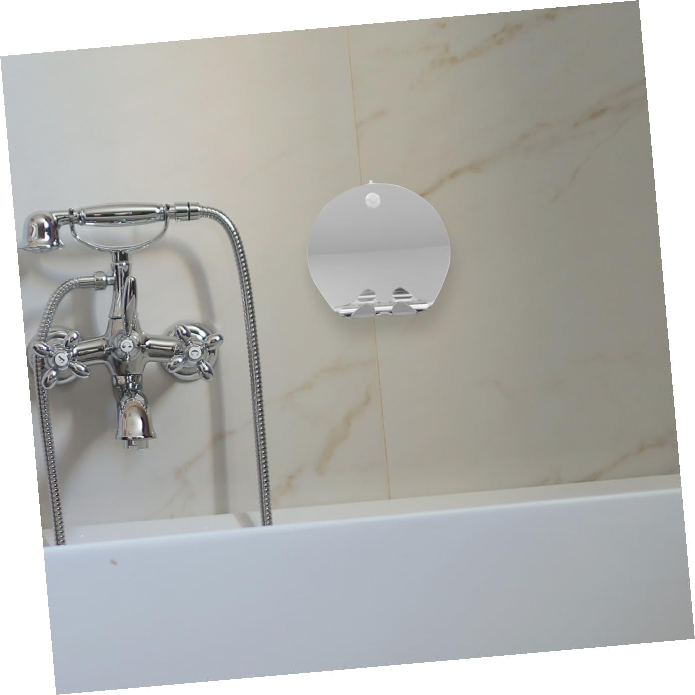Unbreakable Acrylic Makeup Mirror Male Shaving Mirror Set Portable Round Shower Use