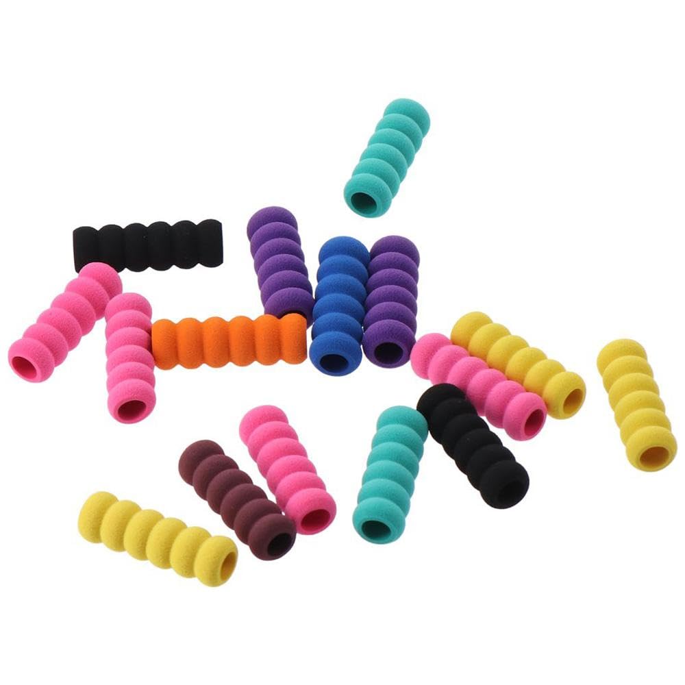 hobbyhub 60pcs Mixed Colors Soft Foam Pencil Grips,Random Colorful Painting Drill Pencil Pen Grippers for Drawing, Writing - Image 5