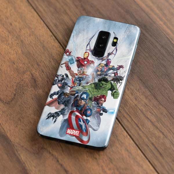 Skinit Decal Phone Skin Compatible with Galaxy S9 Plus - Officially Licensed Marvel Avengers Assembled Design