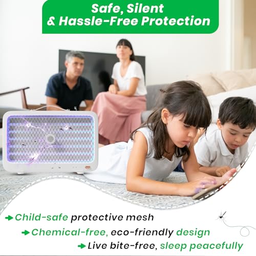 Image of HiCare Portable MosSwatter - Rechargeable UV LED Bug Zapper with 10 Beads | 2000mAh Battery | Indoor & Outdoor Insect Killer | Safe for Kids & Pets
