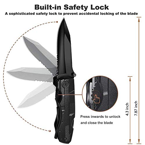 ORSIFOW Multi-Tool Taschenmesser, 13 in 1 Multifunktions-Taschenwerkzeug mit Dosenöffner Flaschenöffner Klappmesser und… - Image 6