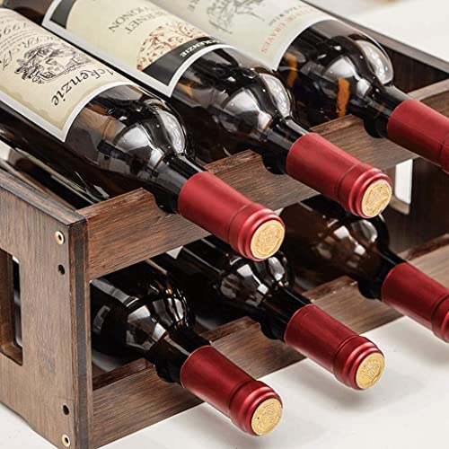Soporte para botellas de vino montado en pared de bambú miniatura 3