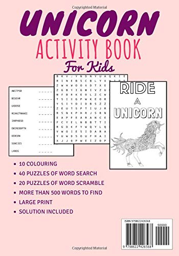 Unicorn activity book for kids: My First Kindergarten book | Age 4-8 years old | Practice Workbook For learning with Fun | Child colouring, Puzzles of ... | Gift For Girls & Boys, Large Print. image 2