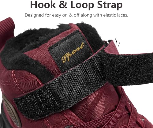 Boys Girls Snow Boots Winter Slip On Warm Fur Lined Shoes Lightweight Water-Resistant Cold Weather Boot (Little Kid/Big Kid)3