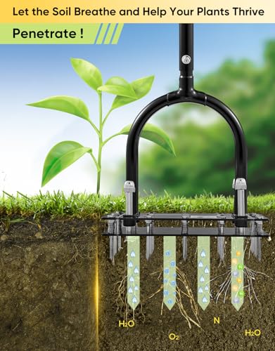 Image of Sakerplus Aerator Lawn Tool, Hand Metal Spike Lawn Aerator