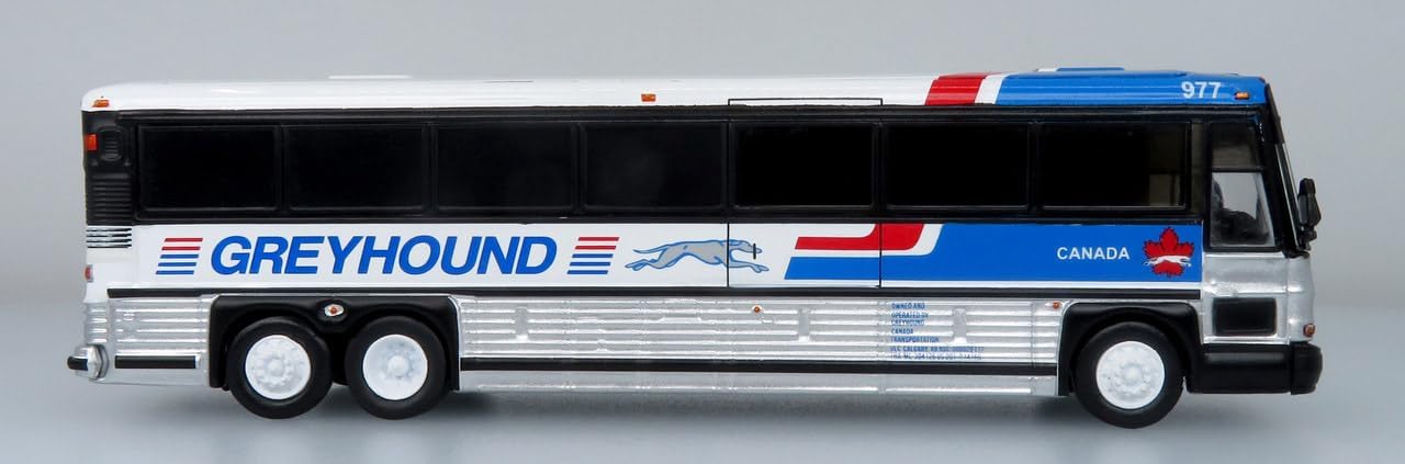 MCI D4000 Intercity Bus Greyhound Canada 1/87 Scale-HO Scale 5" Long New in The Box Well Detailed Both Inside and Out Iconic Replicas Rare!
