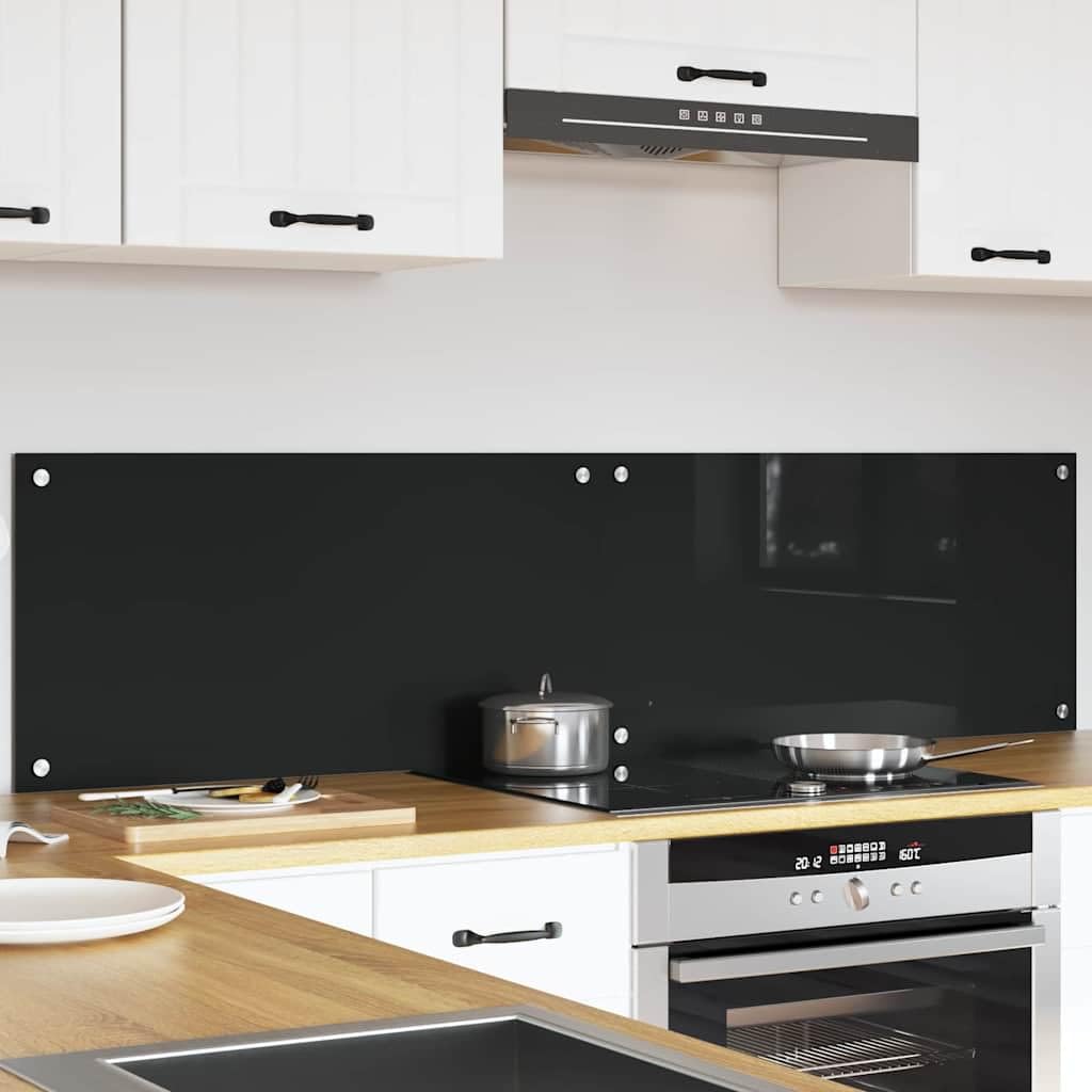 Generisch Küchenrückwand 2 pcs Schwarz 80 x 40 cm Gehärtetes Glas,Heim & Garten,Küche & Esszimmer,Küchenhelfer & -utensilien-3415545