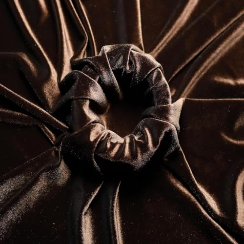Image of Amazon Brand - Umi 10 Mtr Multi Purpose Velvet Fabric Cloth for Decoration, Trousseau Packing, Party Hall, Bouquet, Gift Packing, Decor, Pooja Room (10 Mtr, Coffee), Solid