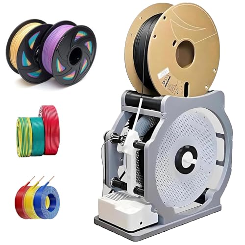 3D Industrial Filament Respooler Spool Winder, Filament Winder Machine with Smart Start and Stop, Wrap Neatly Without Tangling, Welding Thread Winder for PLA/ABS/TPU/Other 3D Printing Materials(Grey)