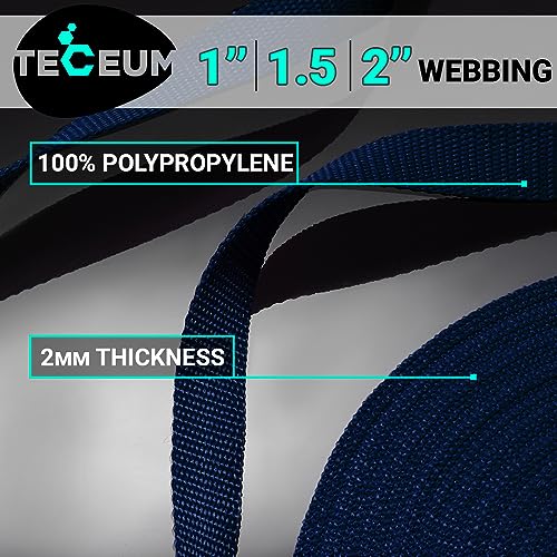 Image of TECEUM 3 /4 inch & 5 /8 inch & 1 inch & 1.5 inch & 2 inch Webbing - 10 25 50 Yards - 40+ Colors - Heavy Duty 1 Inch 1.5 Inch 2 Inch Backpack Straps - Webbing for Outdoors Indoors Crafting DIY