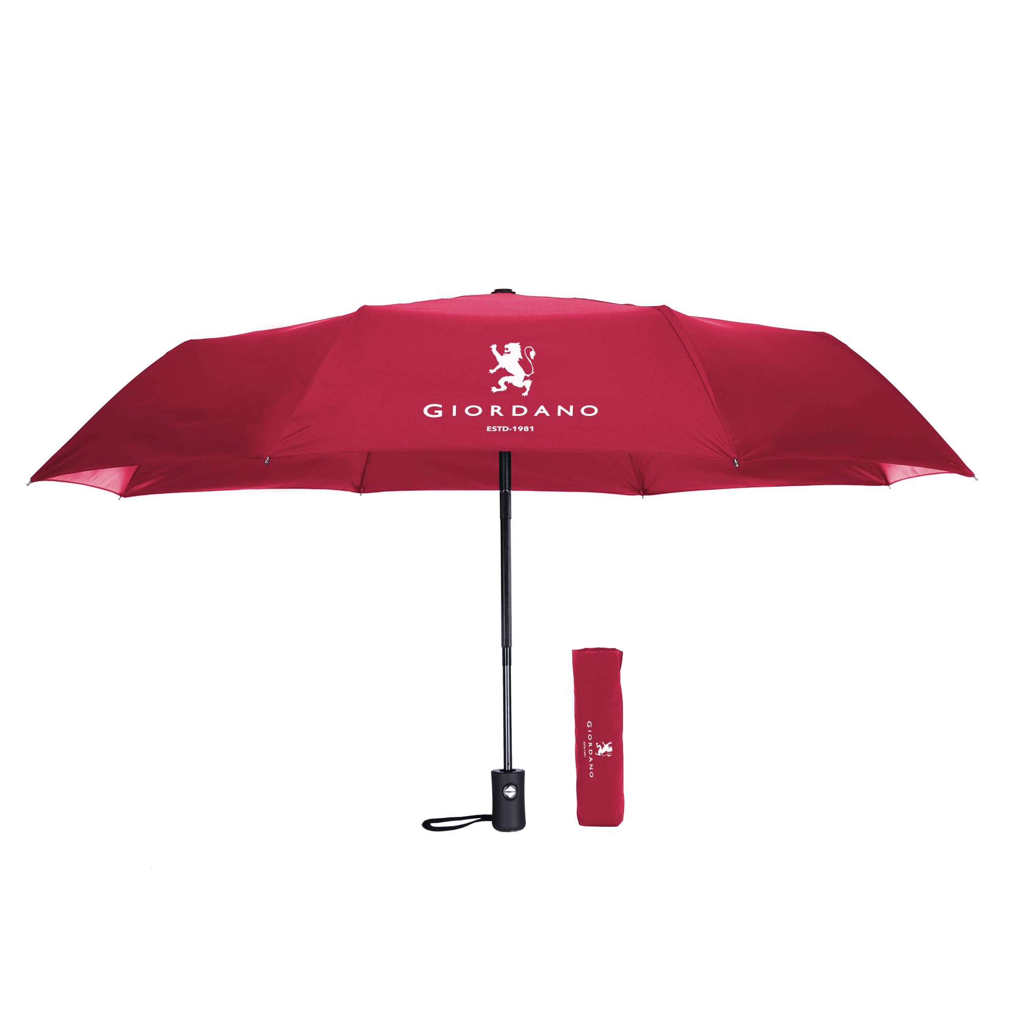 GiordanoUV Protection Unisex Umbrella Use for Rain, Monsoon, Sunlight, Windproof Easy to Hold & Carry Umbrella for Men and Women | Travel Sleeve, Cover | Regular Size