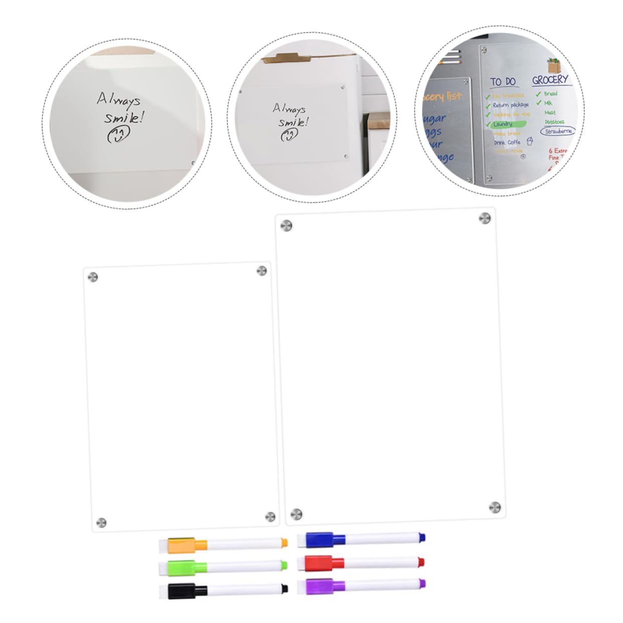 Magnetische Kühlschranktafel aus Acryl, Abwischbares Whiteboard