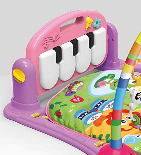 Muziek belevenisdeken met speelboog en piano, speeldeken, kruipdeken, speelmat, babydeken (roze) - Afbeelding 3