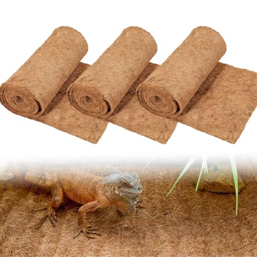 YMTWSRY 3 Stück Hanfmatten für Nager Nagerteppich Kaninche aus 100% Kokosfaserspäne Hanfmatte Nagermatte Biologisch Abbaubare Kokosfasermatte für Hasen Hamster Bodenabdeckung (100 X 30cm)
