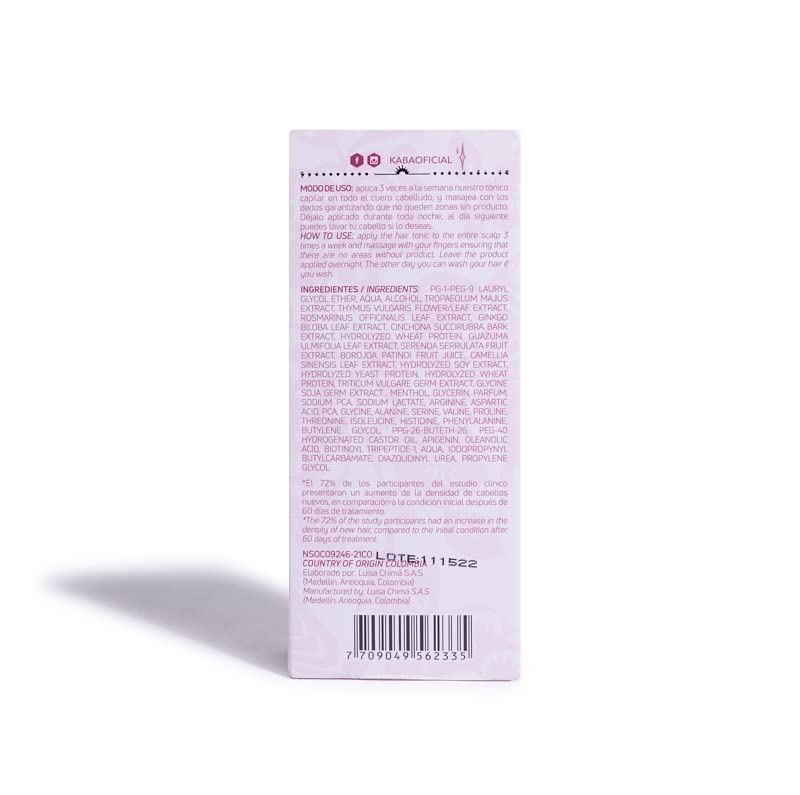 Miniatura 4 de Kaba - Tratamiento intensivo para el crecimiento del cabello para un cabello más saludable, reduce la pérdida de cabello y la caspa, fortalece el