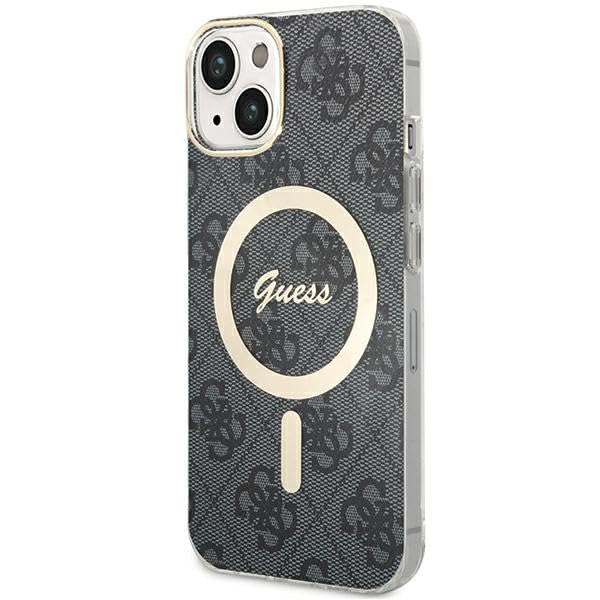 Guess GUHMP15SH4STK Coque pour iPhone 15 6,1" Noir Coque Rigide IML 4G