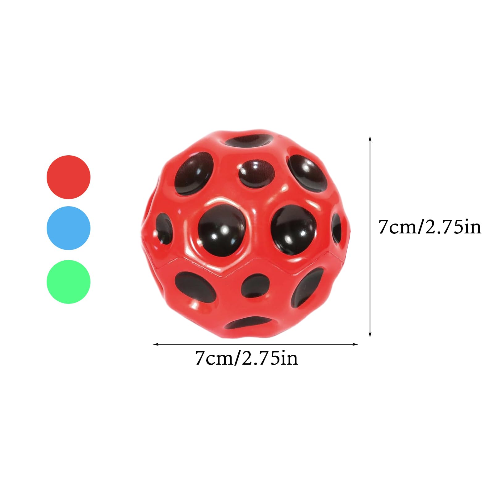 Kit 3 Balles Rebondissantes Moon Ball - Couleurs Vives - Rebond Jusqu'à 30m - Pour Trampoline, Plage Et Jeux D'Eau