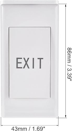 Miniatura 2 de uxcell Interruptor de liberación de botón de salida para puerta Sistema de control de acceso Panel PC 3.386 in x 1.693 in DC 12V 3A Blanco 4 piezas