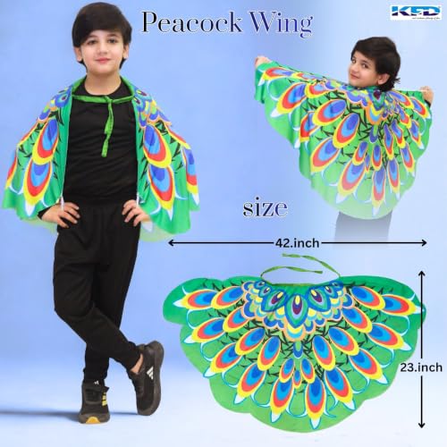 Image of Kaku Fancy Dresses Dance Butterfly Wings, Dragon Wings, Fabric Wings for Kids | Soft Fabric Wings Dancing Costume For Unisex - Multicolor, Fress Size