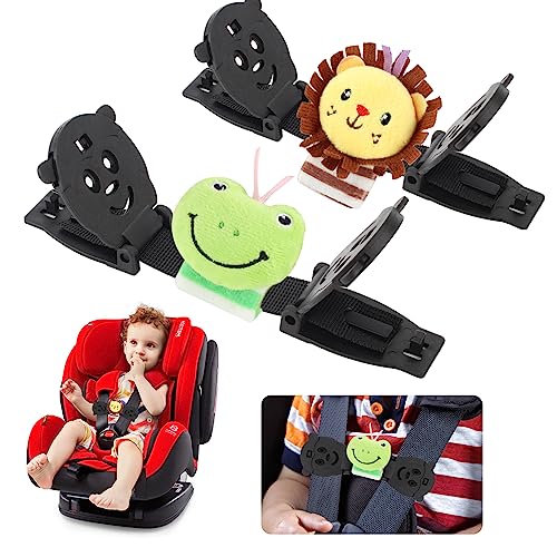 Anti Escape Harness Chest Clip Lock, Baby Safety Strap Prevent Kids Taking Their Arms Out of High Chairs/Strollers, Safety Strap Clips with 2 Dolls(2 Pack)
