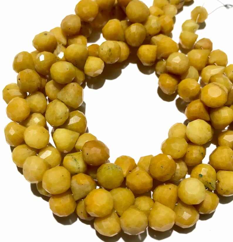 Perles en saphir jaune naturel 8-10mm fabrication de bijoux DIY