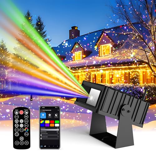 AIRIVO Outdoor Star Laser Projector, App & Remote Control 7 Colors Motion Smart Firefly Lights...