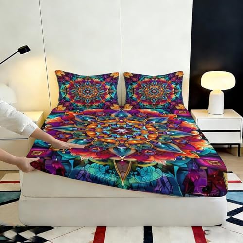 Drap housse violet imprimé loup couverture lit microfibre 90x200x25cm - 7