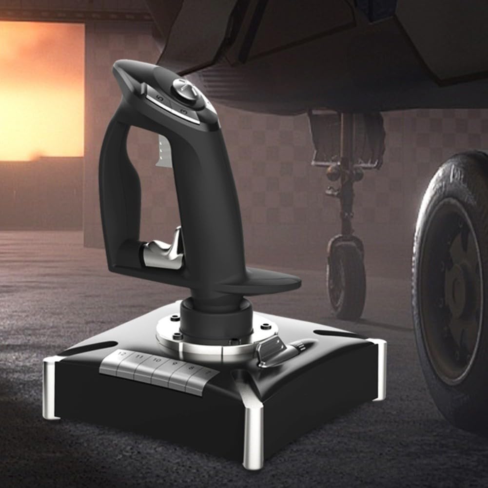 Mango de controlador de vuelo simulado para PC, para PS4, para Xbox y Win10, joystick ergonómico ABS para juegos con palancas intuitivas para simulación de vuelo, diseño compacto para el hogar