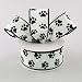 White Satin with Black Paw Prints 1.5" Wired Paw Print Ribbon 10 Yards / 30 Feet of 1.5 Inch Wire Edged Paw Print Ribbon