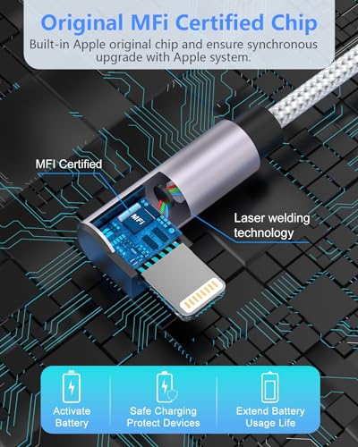 Image of Extra Long USB C to Lightning Charger Cable 16FT /5M [Apple MFi Certified] Extra Long iPhone Cable Apple Charger Cable Nylon Braided 2.4A USB Lightning Cable for iPhone 14 13 12 11 Pro X XS Max XR