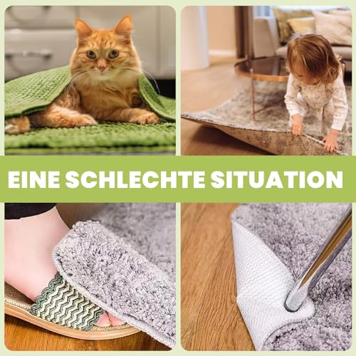 Nsickr Antirutsch Teppich Aufkleber für Hartholzböden Fliesen Neue Materialien zum Anti Curling. Wiederverwendbare Teppichbänder für doppelseitige Klebeteppich Ecken Greifer. (8, weiß)