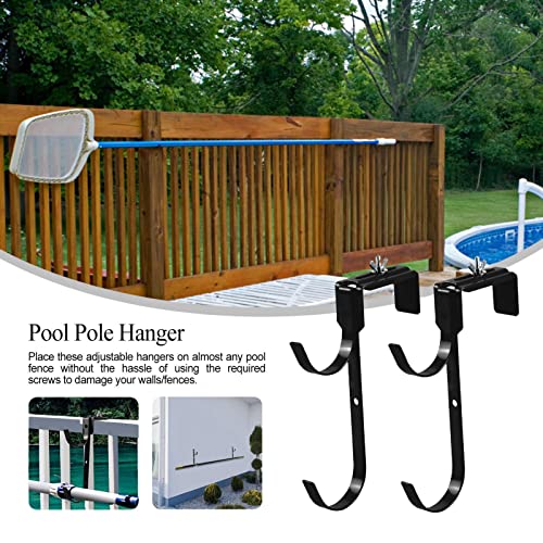 Ganchos para Varas de Piscina | 2 peças Ganchos de Cerca de Piscina de Alumínio para Equipamento de