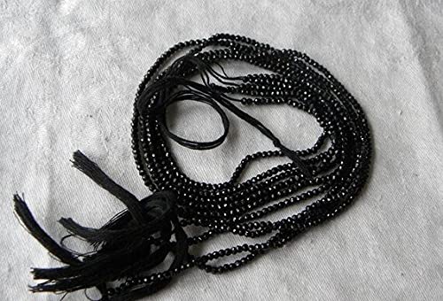 Perles spinelle noir 2mm facettées pour réparer et moderniser vos vieux colliers