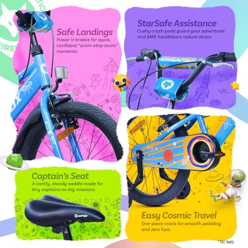 Image of FIREFOX Dreamer 20T Single Speed Bicycle for Kids | Blue | Rigid | V Brake | High Strength Steel Frame: 25Cm | Non Toxic Paint | Ideal Rider Height: 120-135cm | 98% Pre-Assembled