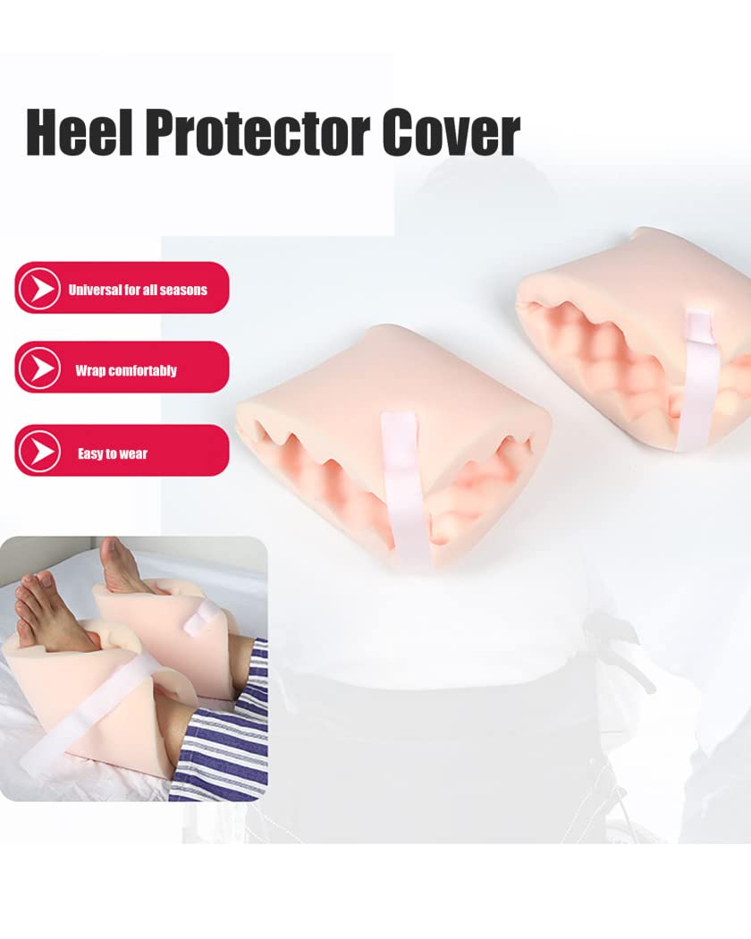 Almohadas protectoras de talón suaves y reconfortantes, almohadilla para pie antiescaras, cubierta de soporte para tobillo, cojines, almohadilla de talón ajustable para ancianos