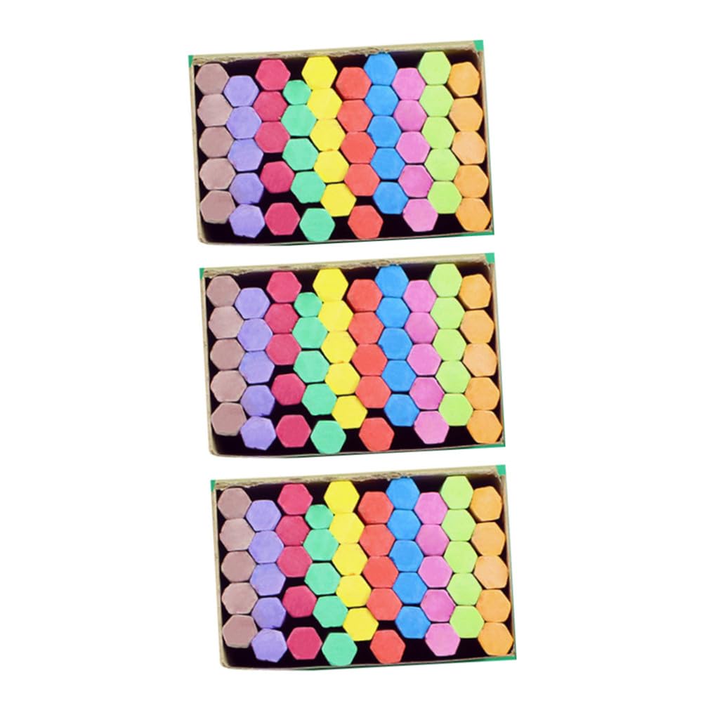 DOITOOL 1 Jeu Boîtes De Craies Colorées Hexagone Pour Tableau Craies Sans Poussière Pour École Et Maison Colorées 3 Boîtes