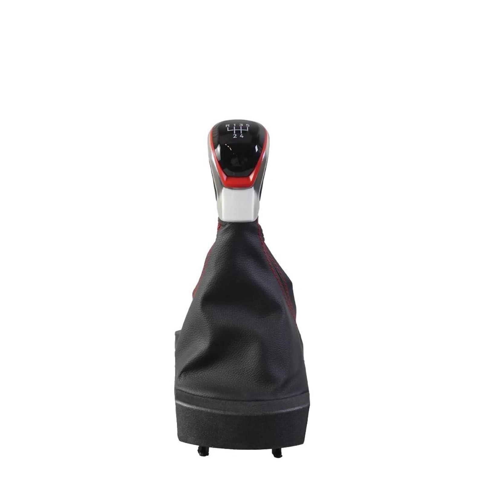 Uifcog Red Gear Shifter Knob For Seat For Ibiza 2002-2010 5/6 Speed Gear Shift Knob With Gaiter Boot Cover Interior Decorate(,For 6 Speed)