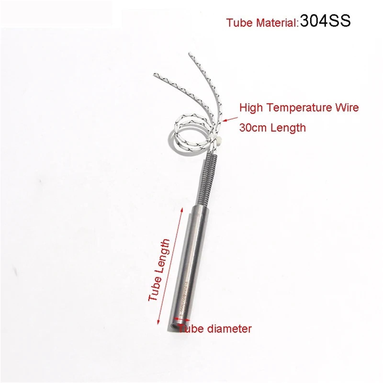 220V/380V Heizelementwiderstand mit K-Thermoelement 20x150/200/250/300mm 800W 1000W 1200W 1500W 5St(NO Thermocouple,220V_20X300MM 1500W)