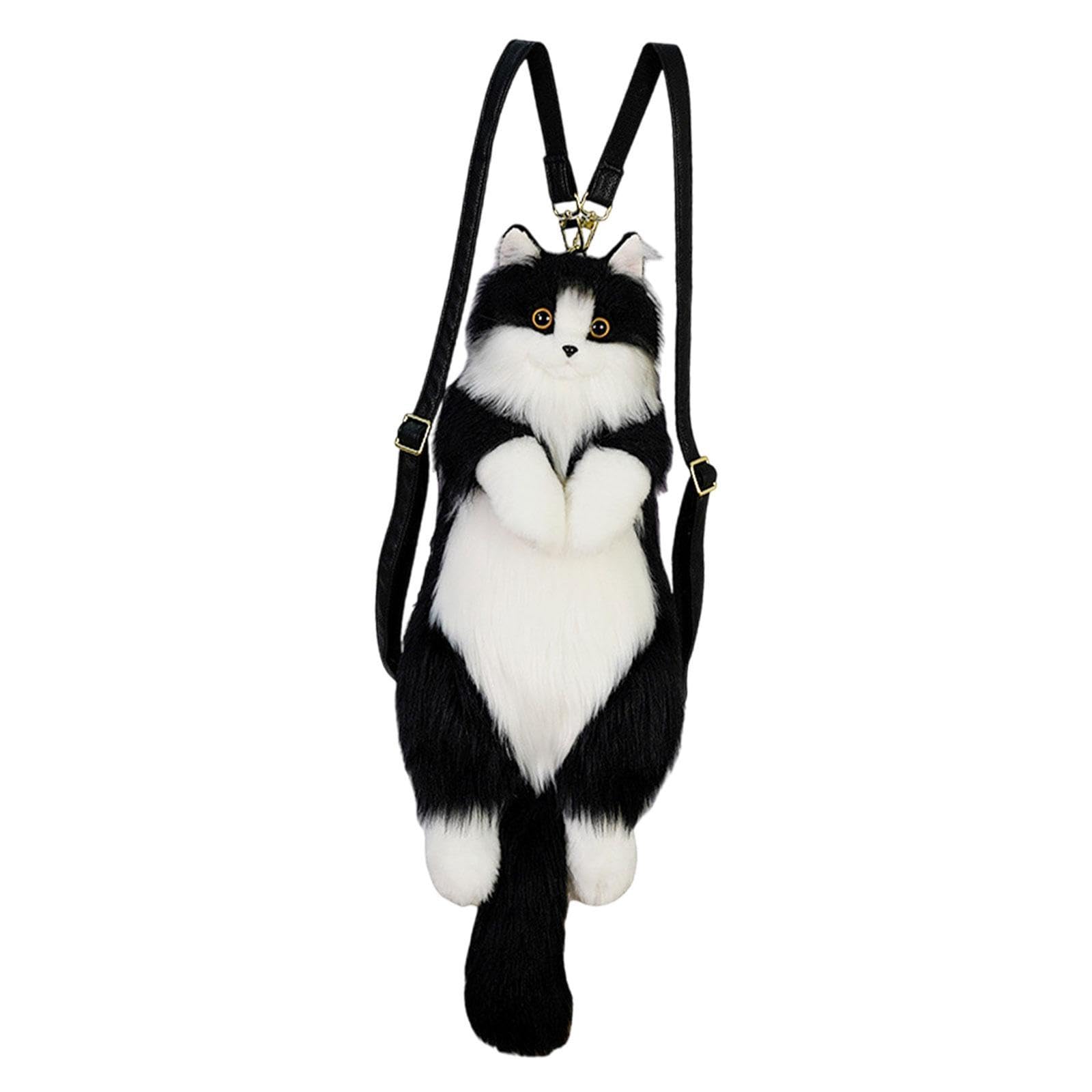 LOVIVER Sac à Dos en Peluche pour Chat Mignon, Sac pour Adultes et Enfants, Amoureux des Chats, Cadeau d'Anniversaire, Pas d'Écharpe
