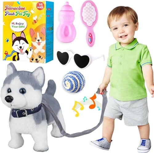 Marsjoy Husky Spielzeug Hund Ostern Geschenke für Kinder Haustier Hund...