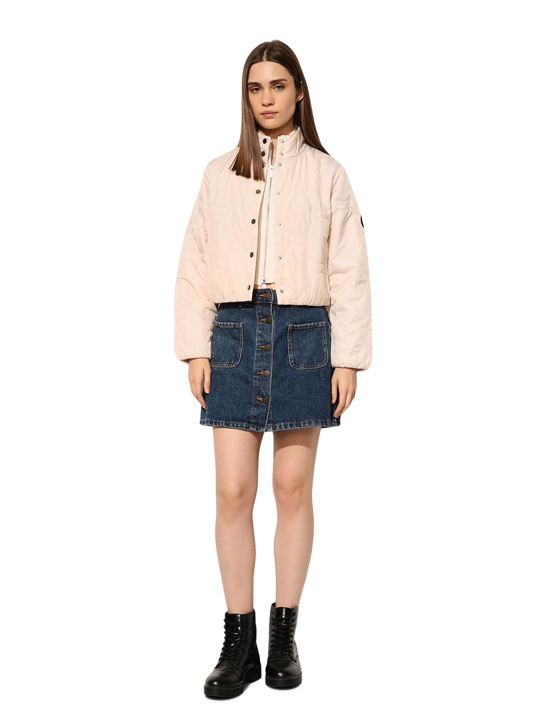 Women Crop Quilted Jacket-image-20