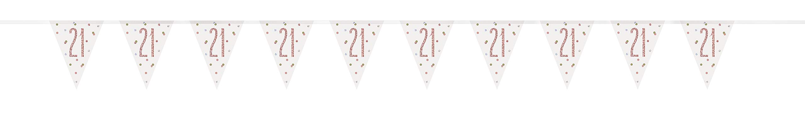 Rose Gold 21st Birthday Bunting Flag Banner 2.7 Metres