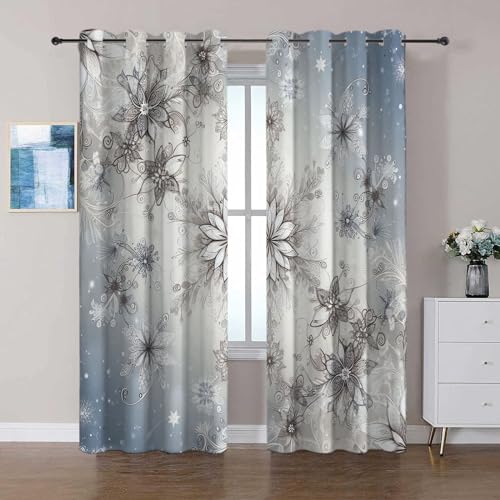 Blackout Curtains Magnolia Opaque Curtain Eyelet Curtains 3D Print Thermal Insulated Curtains for Living Room Children's Bedroom Window Decora, W52 x L84 Inch, 2 Panels - Image 5