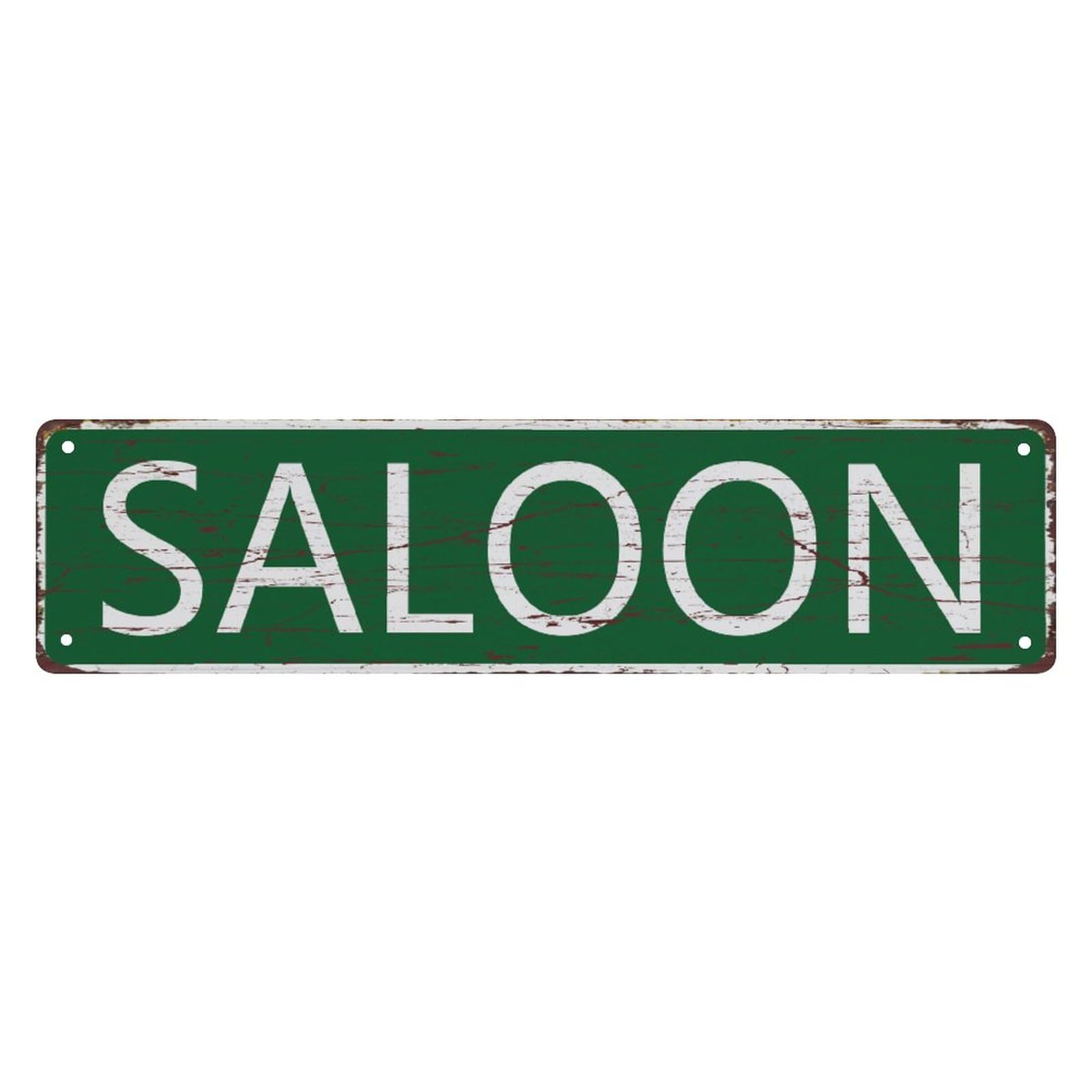 peiyeety Vintage Metal Tin Sign Decorative Wall Art Saloon Themed Sign, Rustic Style, Durable Waterproof Rustproof, For Home, Bar, Western Decor, Easy To Mount, 4x16 Inch