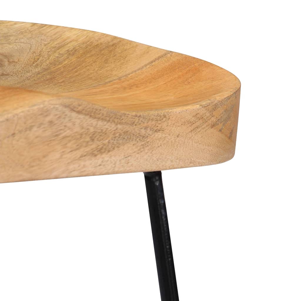 vidaXL 2X Taburetes de Bar Gavin Mobiliario Decoración Pub Sillas Altas Diseño Elegante Sencillo Resistentes 45x40x62cm Madera Maciza de Mango